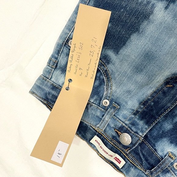 Girls Hand Reverse Dyed Jeans 502 Regular Taper Size 7 - Picture 4 of 7